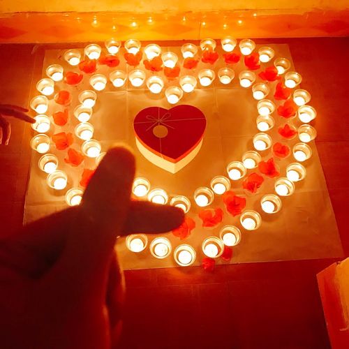 蜡烛浪漫套餐布置生日七夕表白求爱心形情人节蜡烛