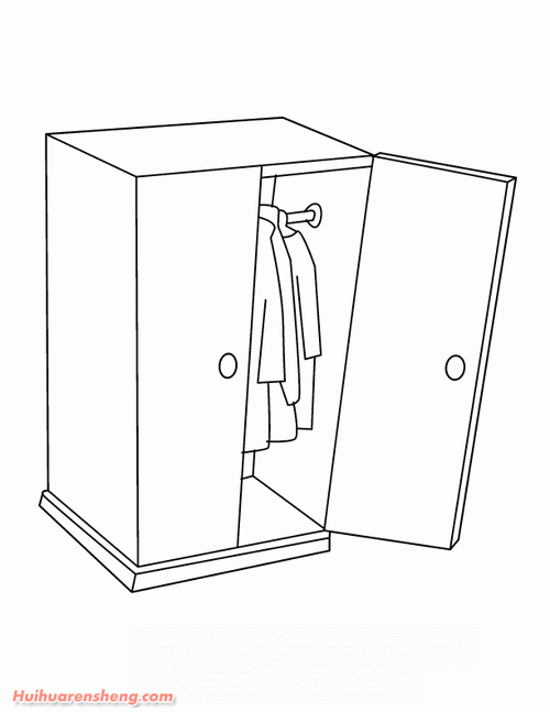 大衣柜和晾衣架简笔画图片简单衣橱简笔画侧着衣柜简笔画简笔画家具