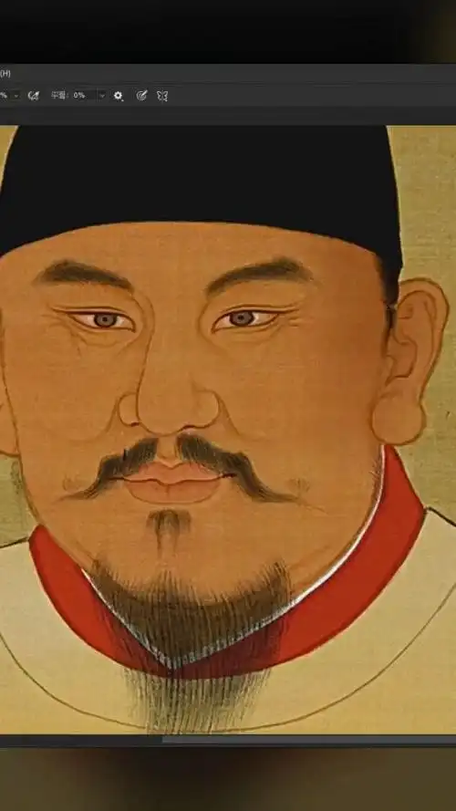 这才是大明太祖洪武皇帝的画像!威武霸气,眼神中透露一丝狠厉