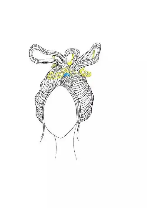 唐朝发饰线稿