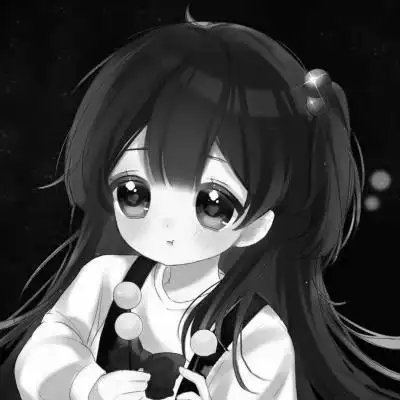 高级感黑白动漫头像女生图片