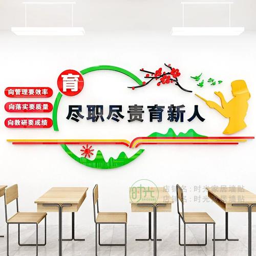 学校老师办公室墙面布置教师风采教研书育人文化墙校园会议室装饰