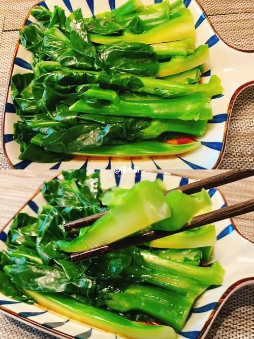 的白灼芥兰,我超爱,口感清脆又低脂,做法超级简单0失败的快手家常菜