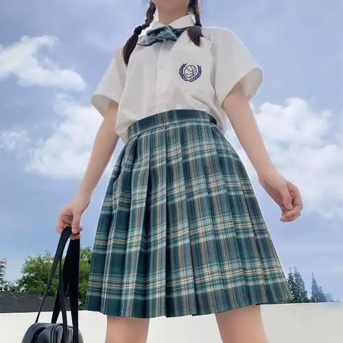 gq9143日系jk制服学院风百褶裙秋冬款短裙校供格子裙学生装格纹
