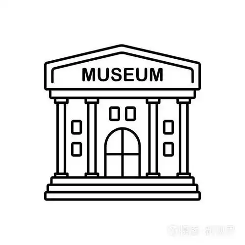 博物馆的黑线图标插画-正版商用图片177mdy-摄图新视界