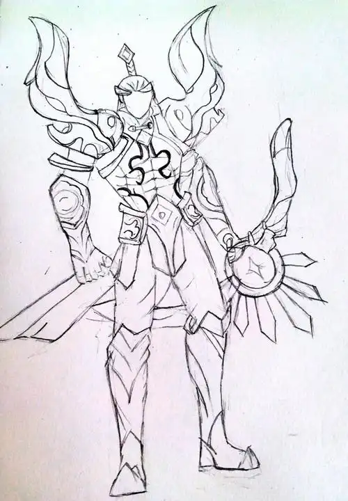 手绘插画线稿王者荣耀后羿赞评论更多