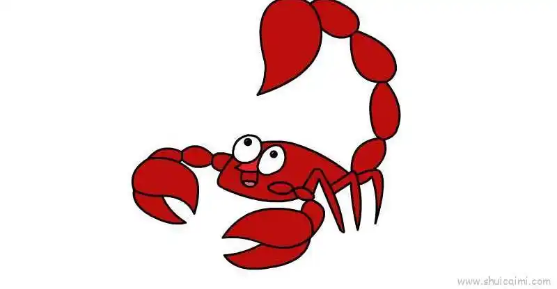 蝎子简笔画的画法图解分享到这里,查找更多蝎子怎么画简笔画,蝎子怎么