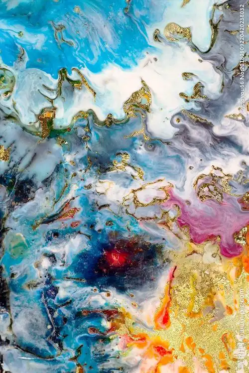 彩色金色抽象艺术装饰画图片