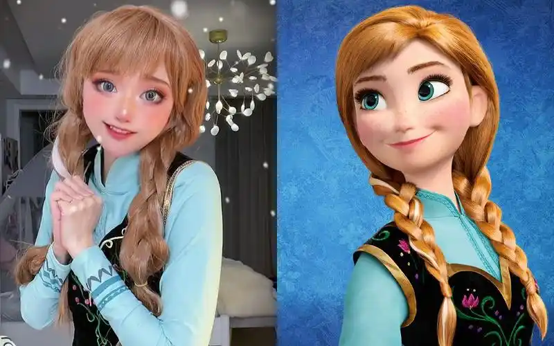 冰雪奇缘cos盘点:8位安娜公主真人版cos,康康谁的仿妆可堪封神_哔哩