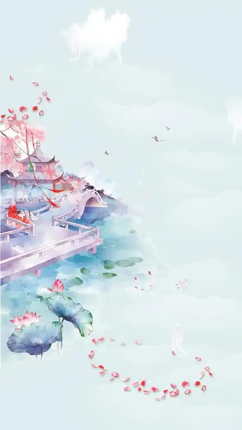 古风中国风绿色海报广告h5背景