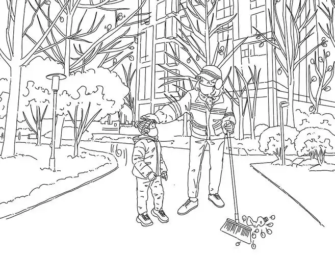 环卫工人的一天 辛苦啦|插画|儿童插画|张大青儿 - 原创作品 - 站酷