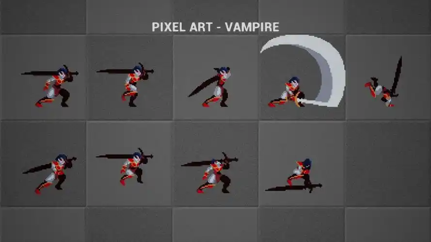 在二维资源中由sventhole创建的pixel art vampire - 虚幻引擎4商城