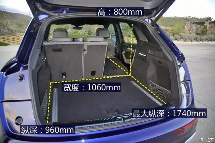 纵向和座椅靠背角度是可以调整的,根据后排座椅位置,行李箱的容积范围
