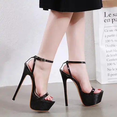 凉鞋超高17公分舞台走秀16cm高跟细跟天高性感时装凉鞋