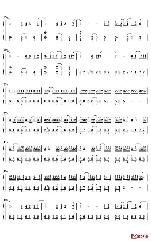 孤独钢琴简谱数字双手邓紫棋