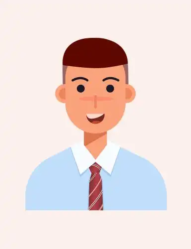 身着正装男士的证件照运营矢量插画素材