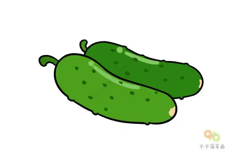 轻松学会黄瓜简笔画_蔬菜简笔画