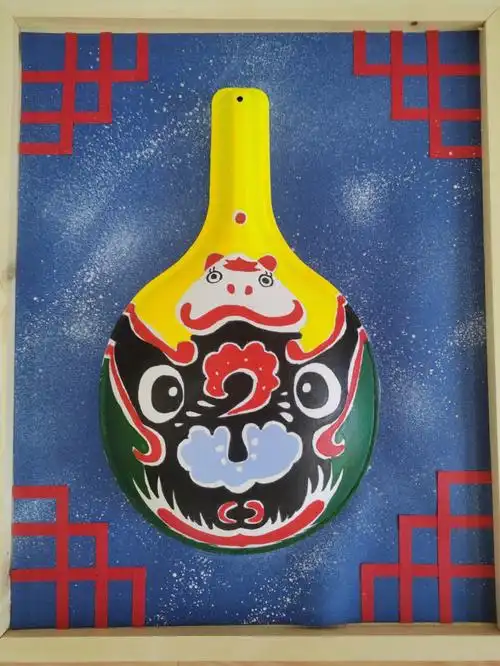 手工马勺画  ##diy手工制作  #国粹  #传统文化  #马勺京剧脸谱