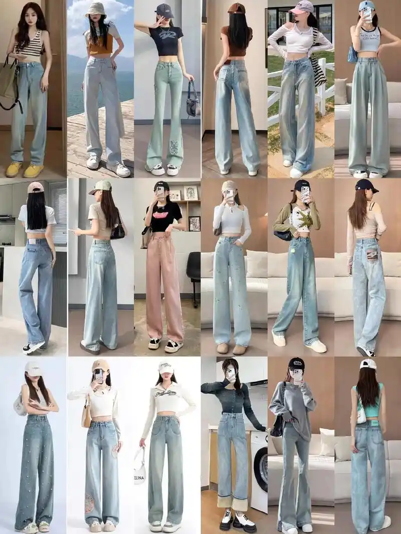 夏季女生牛仔直筒裤显瘦又时尚怎么搭配上衣