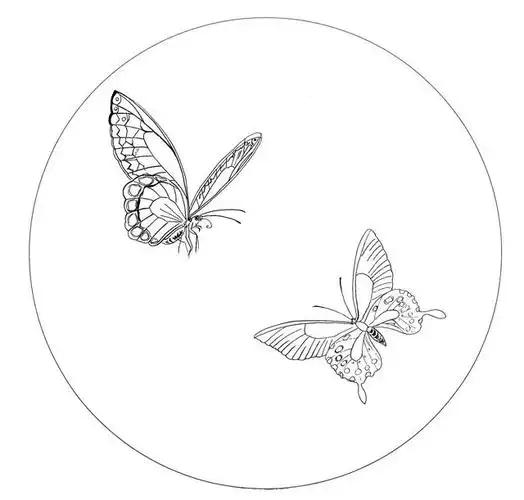 季阑工笔花鸟圆扇面29幅,色稿 白描,喜欢的收藏关注