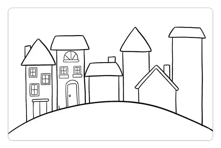 梦想中的小房子儿童画