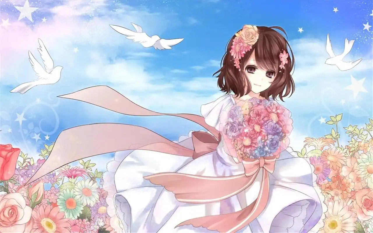 精美手绘卡通二次元软妹子唯美小清新桌面壁纸(二)高清大图预览1920x
