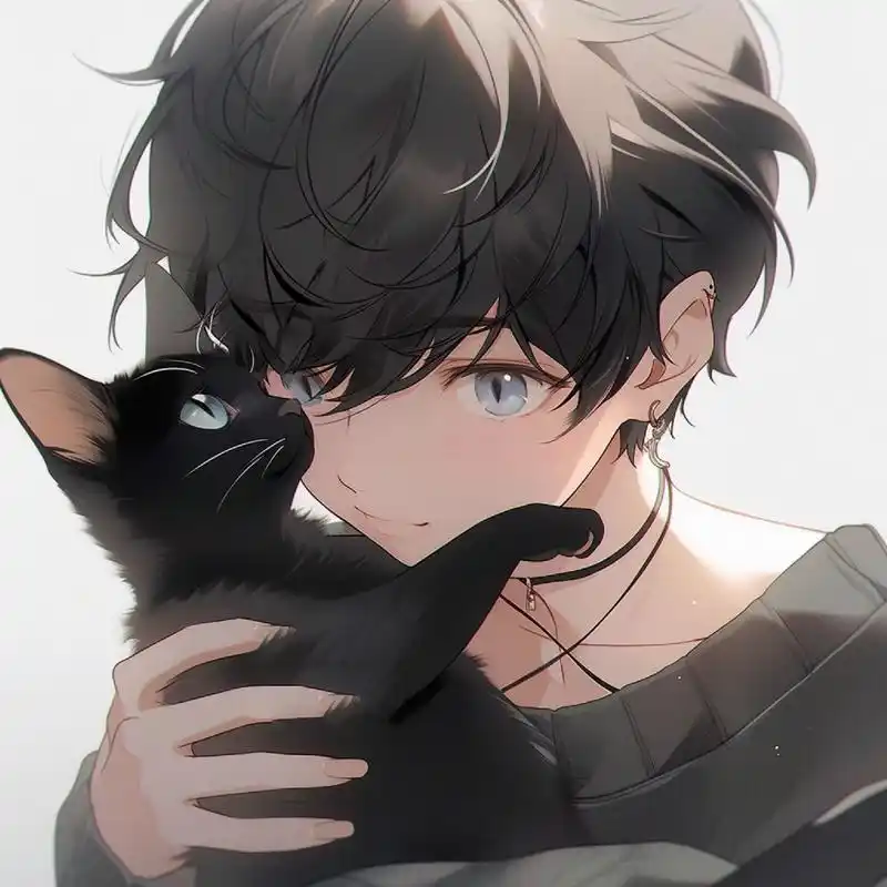 抱猫情侣头像 快叫你的憨憨陪你换这组猫咪情头