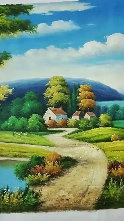 乡间小路风景画,你喜欢这种风格吗?