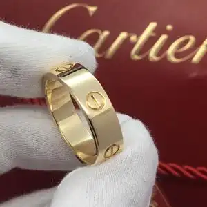 cartier卡地亚18k黄金宽版64号男戒love系列戒指