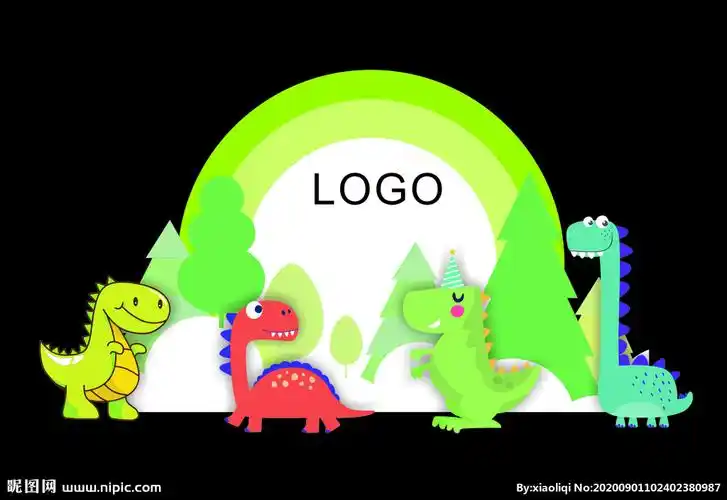 卡通绿色森林恐龙
