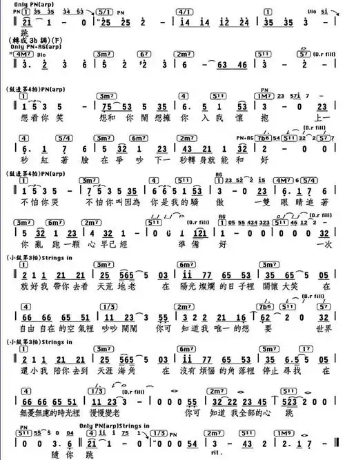 流行歌曲一次就好曲词和弦