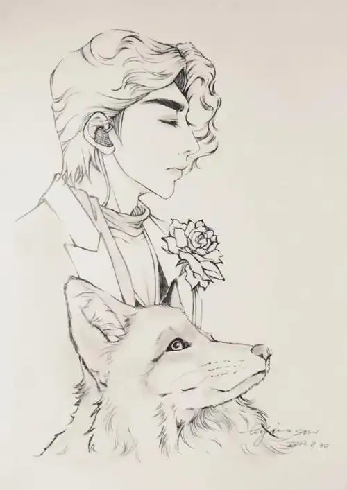 音乐制作人蔡徐坤#马上又能听你唱歌了@蔡徐坤绘画:@狮系男的蓝玫瑰