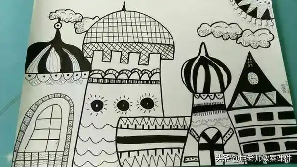 中班美术教案《美丽的线描画》