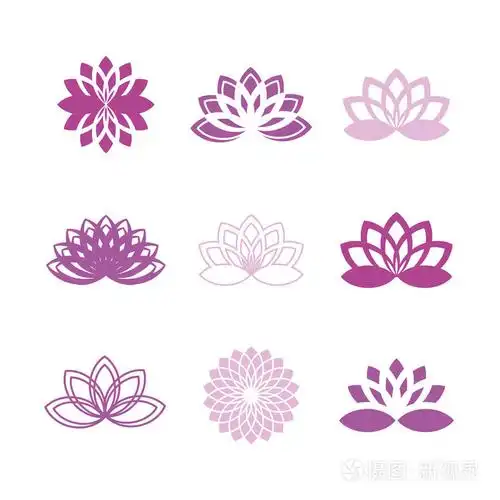 白色背景上的抽象莲花象征.模板标志设计