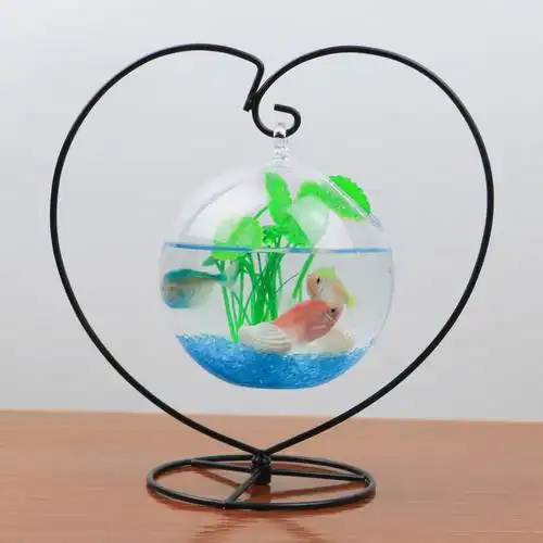 小型圆形悬挂家居装饰鱼缸创意摆件金鱼缸