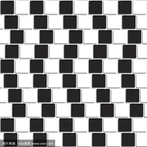 黑白瓷砖的视错觉无缝