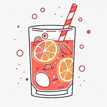 西柚果汁手绘简笔画