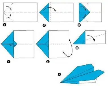 幼儿折纸飞机简单步骤图 手工折纸大全-蒲城教育文学网
