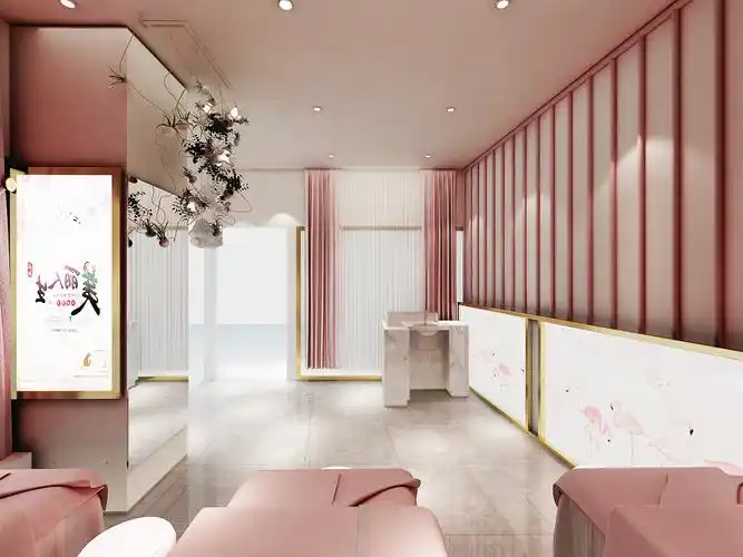 纹绣美肤店面效果图制作