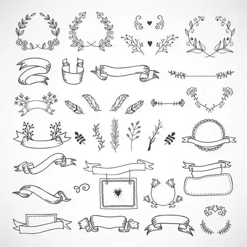 清新手绘边框装饰矢量素材