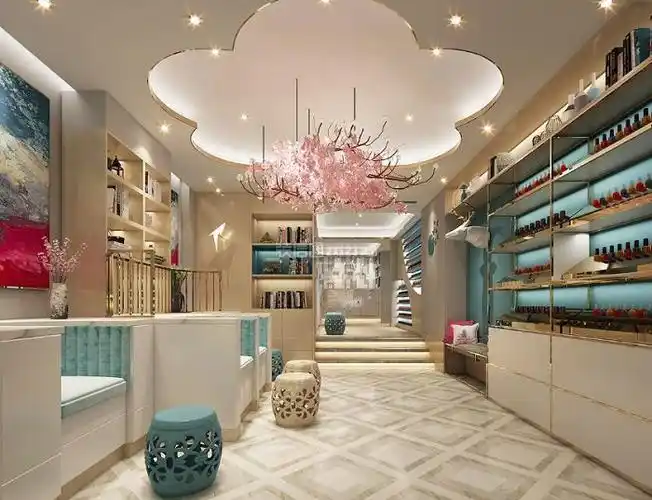 化妆美甲纹绣店装修_美甲店装修_美甲装修效果图