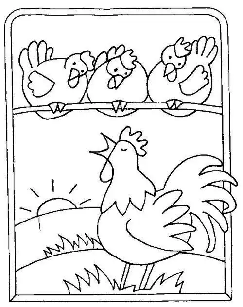 公鸡母鸡简笔画步骤