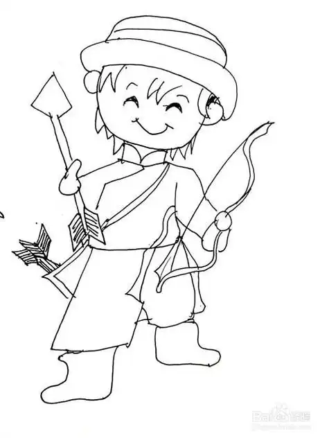 蒙古族简笔画服装