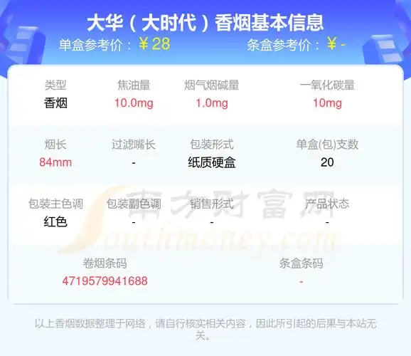 5,大华(开元)6,大华(大时代硬包烟)本站提供的香烟价格数据仅供参考