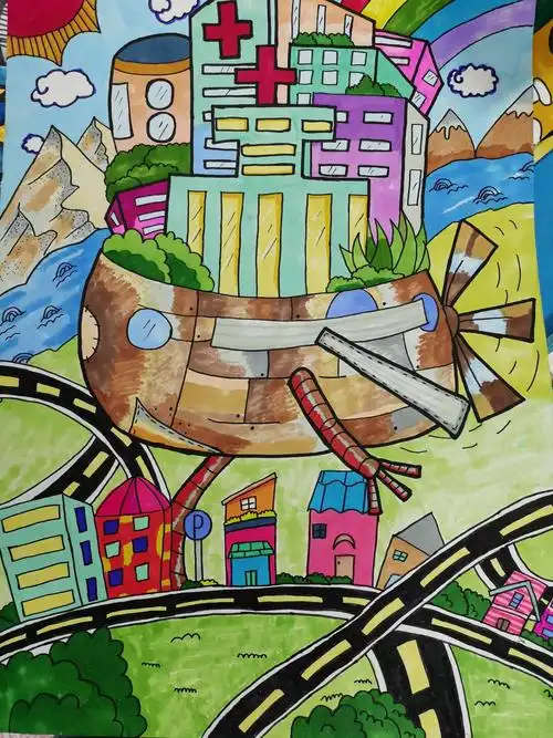 三曹路小学"创新 环保 和谐"科幻画获奖作品展