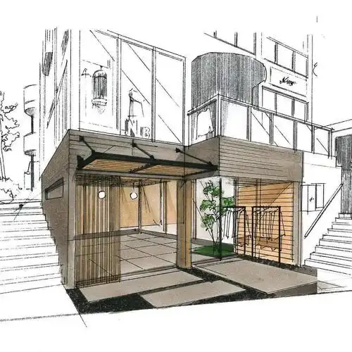 手绘草图服装店门头表达!