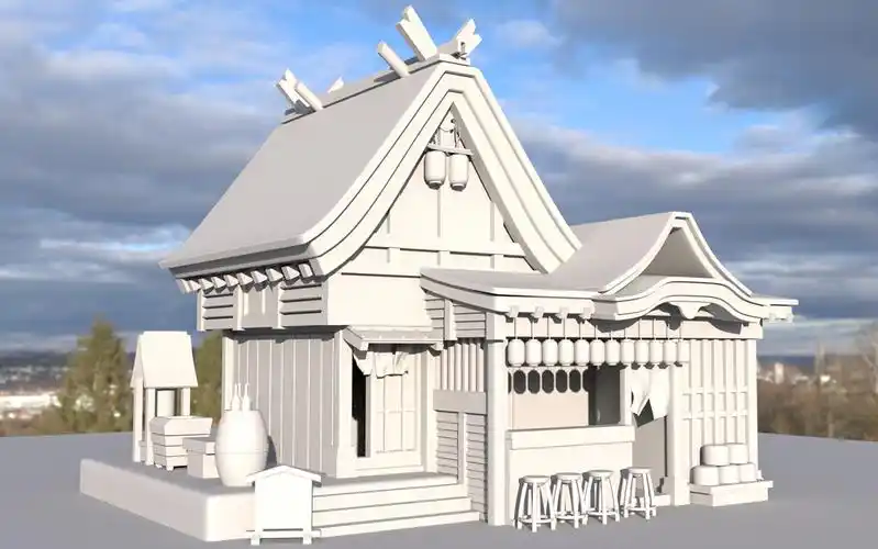 【maya场景建模】古风房屋模型搭建-游戏场景建模完整教程