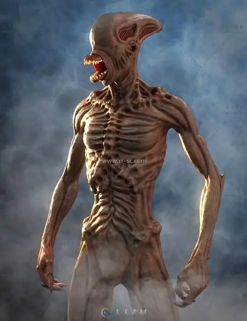 高精度凶猛雄性异形怪兽3d模型|人人素材网