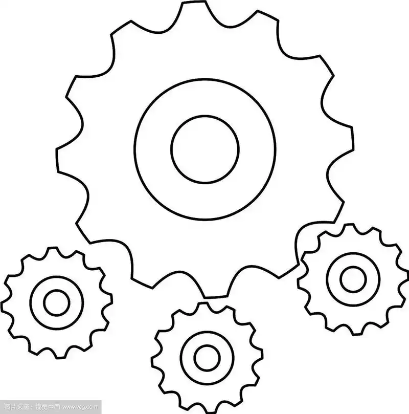 齿轮机械件黑白