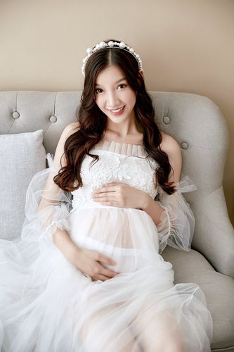 孕妇拍照服装影楼孕期大肚照写真透视礼服准妈咪白纱孕妇摄影服装